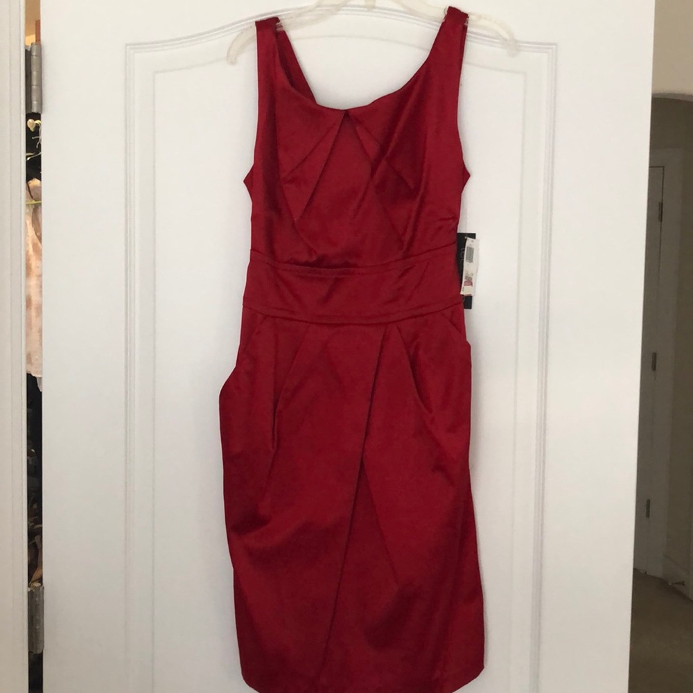 Satin red dress
